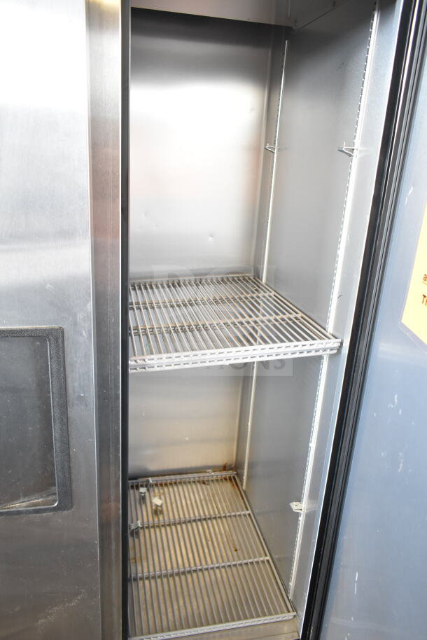 2019 True T-35-HC Commercial 2 Door Cooler, stainless steel, 115V, 1 Phase, clean interior, minor wear visible.