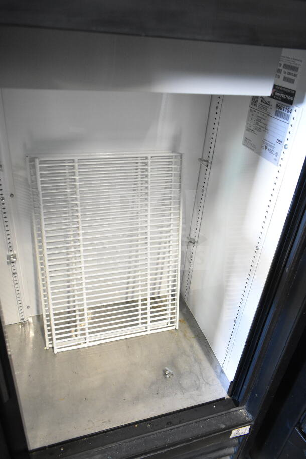 2018 True GDM-41SL-48-HC-LD commercial cooler, 2 doors, 115 volts, 1 phase, interior shelving, brand label visible.