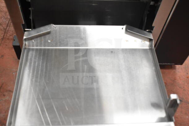 BRAND NEW 2024 Perfect Fry PFC730 Semi-Automatic Ventless Deep Fryer. Slight scratches visible on the stainless steel tray.