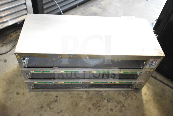 Prince Castle EHB34A-2 commercial holding bin, stainless steel, 208-240 volts, visible control panel, used condition.