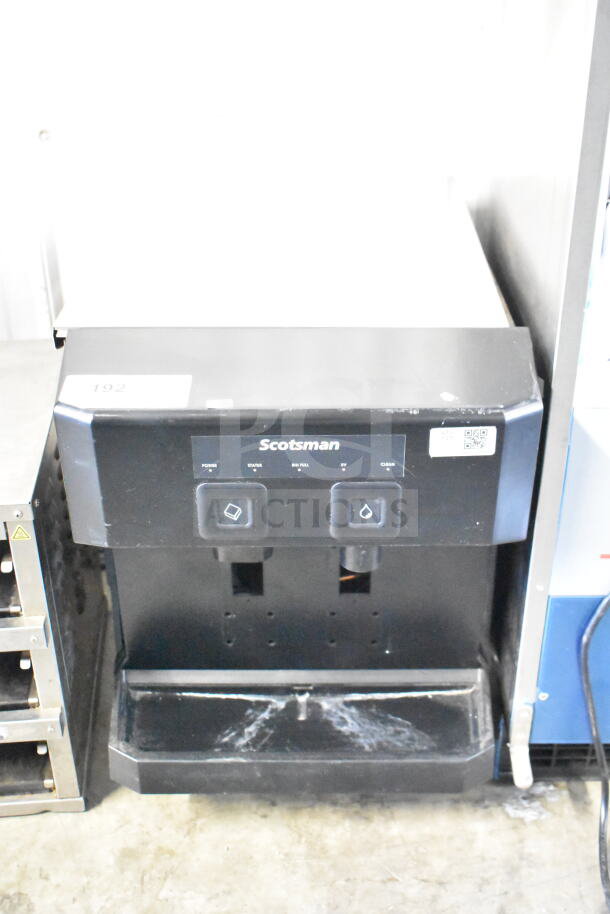 Scotsman W-HID207ABX-1A countertop ice and water dispenser, 196 lb capacity, push-button, 7 lb storage, cup fill, with filter.