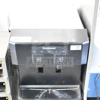 Scotsman W-HID207ABX-1A countertop ice and water dispenser, 196 lb capacity, push-button, 7 lb storage, cup fill, with filter.
