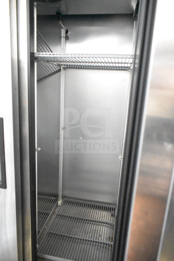 2018 True T-35-HC 2 Door Reach In Cooler, stainless steel interior, adjustable shelves, 115V, 1 Phase.