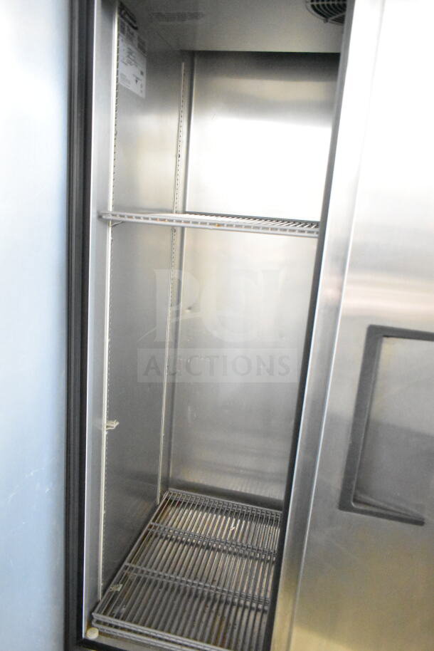 2018 True T-35-HC 2 Door Reach-In Cooler, stainless steel, 115V, 1 Phase, clean interior, visible shelving.
