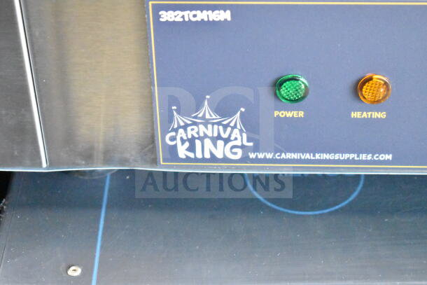 Brand new 2020 Carnival King 382TCM16M 16" non-stick crepe maker; scratch and dent; power and heating indicators.