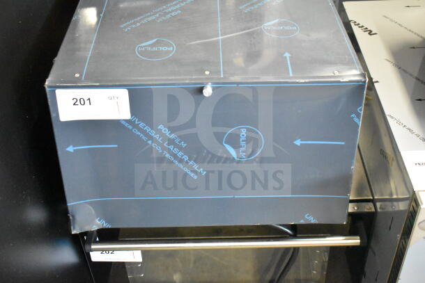 BRAND NEW SCRATCH AND DENT Hubbell J654R 6 Gallon Compact Booster Heater, 208 Volts, 3 Phase. Protective wrap visible.