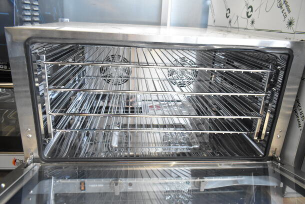 Brand new KoolMore KM-CTCO-44 commercial countertop convection oven, 32 in., scratch and dent, holds full-size pans, 208/240V.