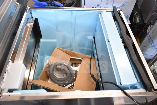 Avantco Ice Diamond EUC-H-230-A ice machine, air-cooled, undercounter model, includes 77 lb. bin, shown with packaging, new condition.