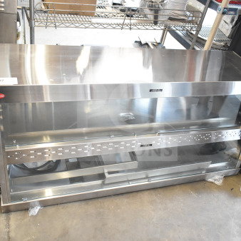 Hatco GR1DH-4PD Stainless Steel Glo-Ray Merchandiser, dual shelf, humidity chamber, brand new, 59 3/8", 120/208V.