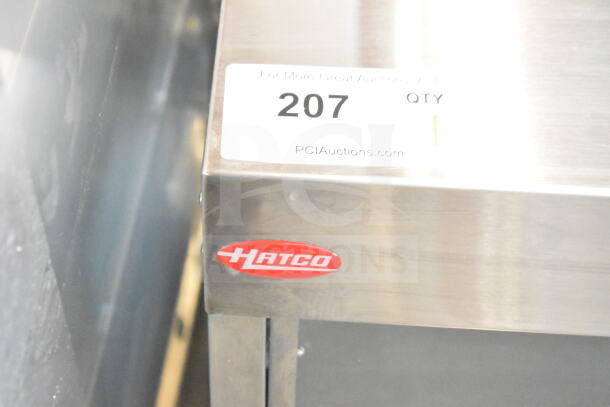 Brand new Hatco GR1DH-4PD stainless steel dual shelf merchandiser with humidity chamber, scratch and dent, label "207".