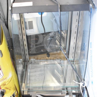 Brand new KoolMore DC-3CB 16" commercial glass bakery display case, self-service, LED lighting, rear door, 2.7 cu. ft., 115V, 1 phase. Scratch and dent condition.