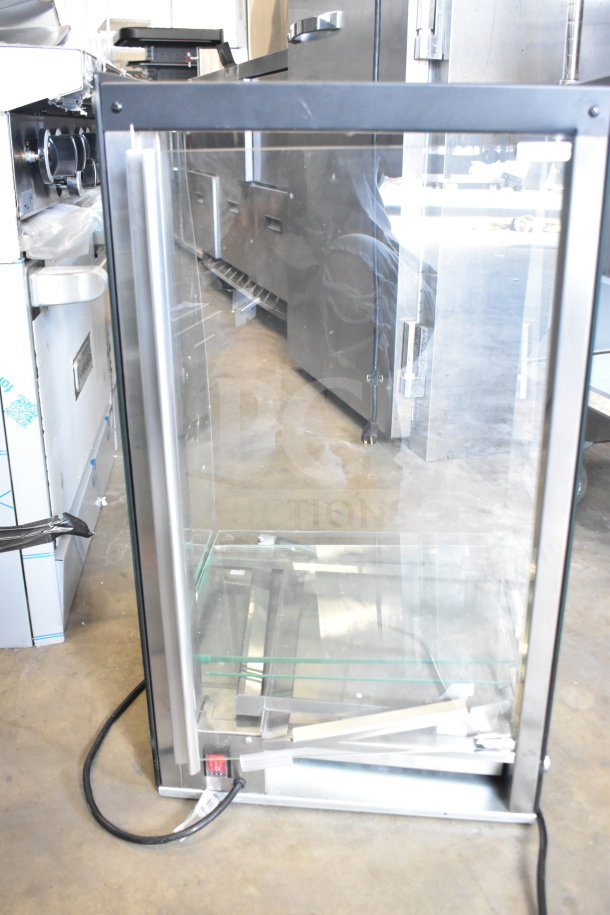 Brand new KoolMore DC-3CB 16" commercial glass bakery display case, scratch and dent, with LED lighting and rear door.