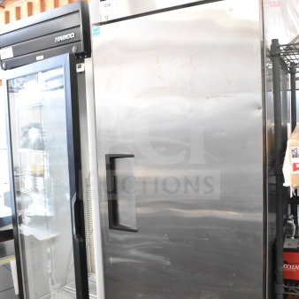 2019 True T-23F-HC single door freezer on casters, stainless steel, 115V, 1 phase. Model T-23F-HC, commercial use.