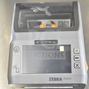 Zebra ZD621 desktop direct thermal barcode printer, with touch screen and control buttons, in very good condition.