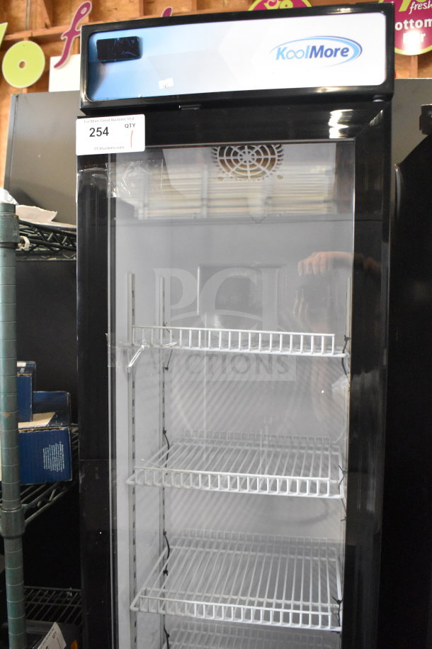 Brand new KoolMore KM-MDR-17S 17 in. slim commercial merchandiser refrigerator, 7 Cu. Ft., 115 volts, scratch and dent.