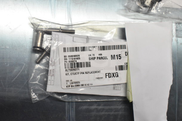6 brand new scratch and dent items with visible Alto-Shaam CTC/CTP pin replacement kit label, part ALT5026271.