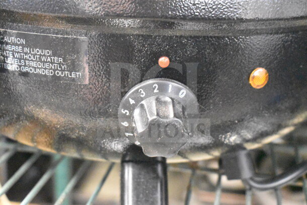BRAND NEW Avantco S30 11 Qt. Black Soup Kettle Warmer, 120V, with visible temperature dial and caution label.