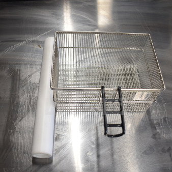 6-piece set including new Estella 348PEDS45B outer upper roller for EDS18D dough sheeters and fry basket.