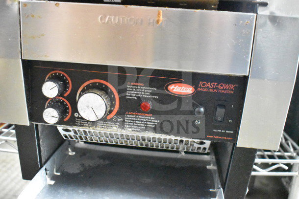 Hatco TQ-800HBA commercial toaster oven, stainless steel, 208V, 1 phase, visible control knobs, minor wear.