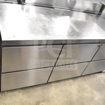 2017 Delfield GUR72P-D commercial undercounter cooler, 6 drawers, stainless steel, 115 volts, 1 phase, excellent condition.