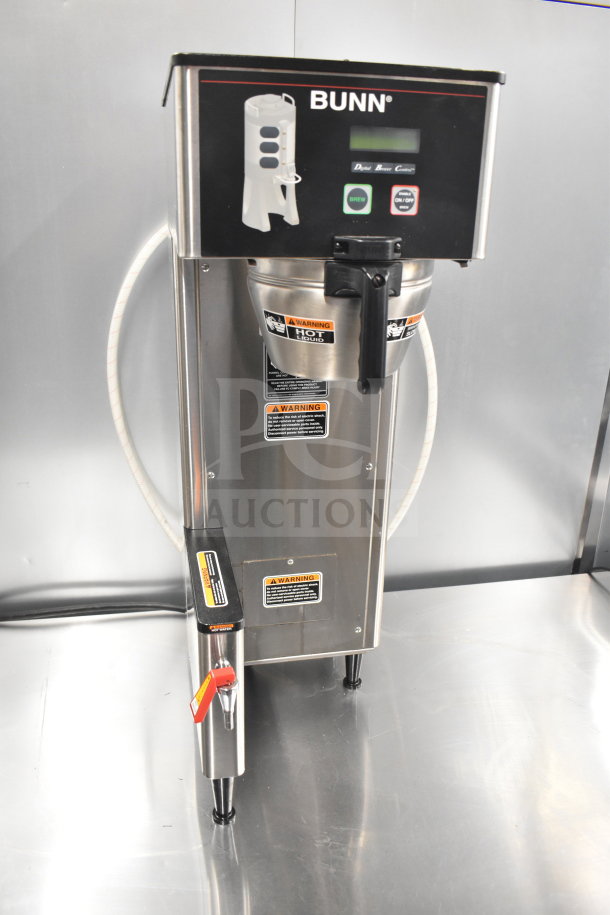 2018 Bunn SINGLE TF DBC Commercial Coffee Machine, stainless steel, 120/208-240V, 1 Phase, countertop model, digital display.