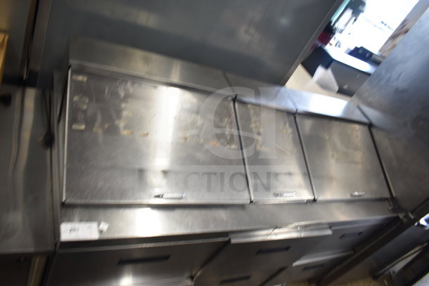 2017 Delfield D4472N-30M sandwich salad prep table, stainless steel, 6 drawers, Bain Marie top, 115V, used condition.