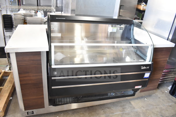 Turbo Air TOM-50SB-N 50" black horizontal air curtain display case, stainless interior, 115V, 1 phase, excellent condition.