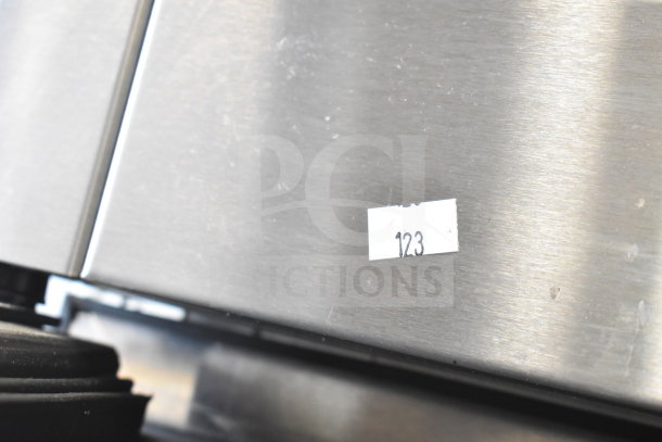 2020 True T-49-HC Commercial Cooler, stainless steel finish, model tag 123 visible, 115 volts, 1 phase.