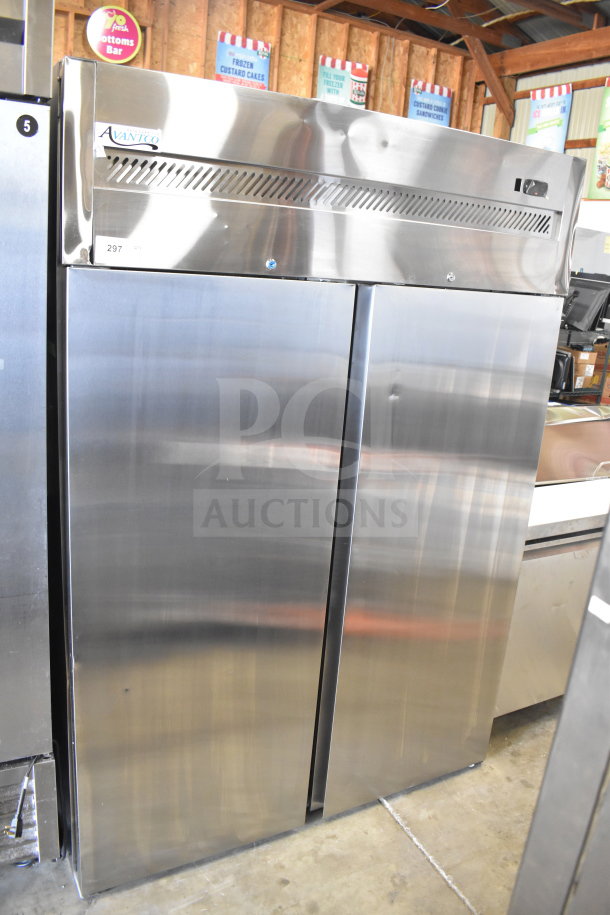 Brand new 2025 Avantco 178Z2FHC 54" stainless steel reach-in freezer. Features solid doors, slight dent, 115V, 1 phase.