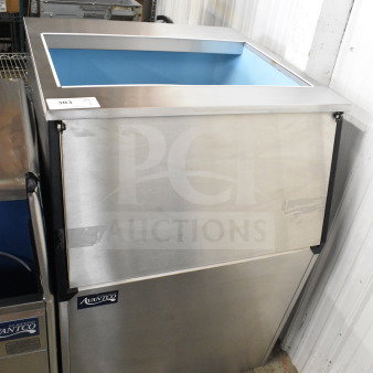 Brand new Avantco 194EBIN50030 30" stainless steel ice storage bin, 500 lb capacity, slight scratches, model label visible.