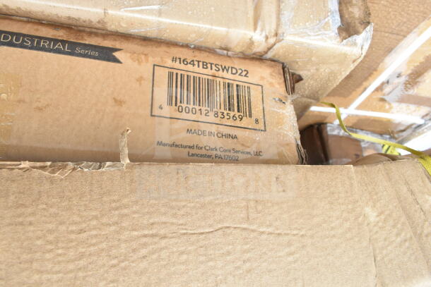 Cardboard box showing "Industrial Series" with barcode #164TBTSWD22, made in China for Clark Core Services, LLC.