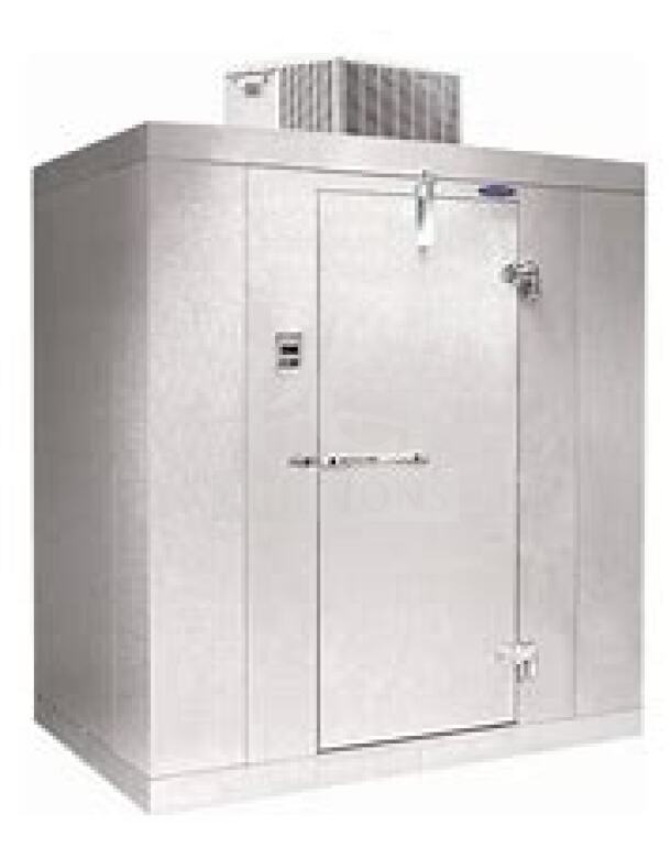 Norlake 4x6 self-contained walk-in cooler with floor, stainless steel, excellent condition, previously working.
