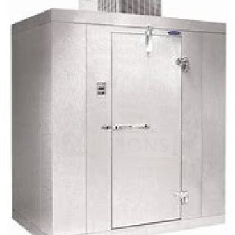 Norlake 4x6 self-contained walk-in cooler with floor, stainless steel, excellent condition, previously working.