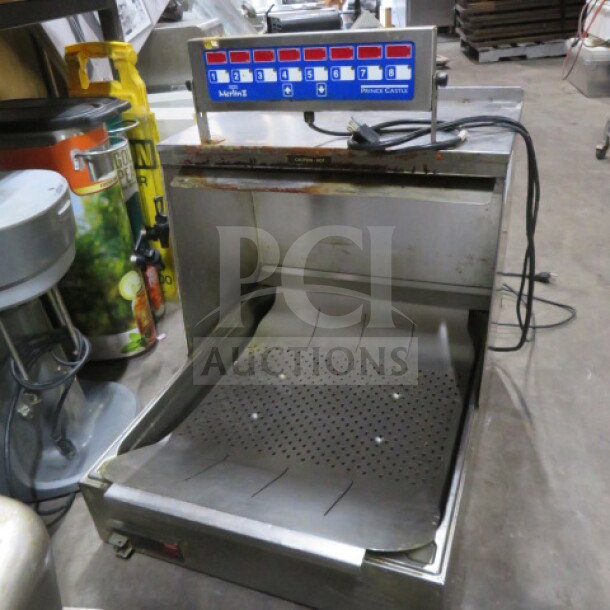 Hatco heated warmer, Model GRFHS-2, 120 Volt, 22x26x23 inches. Industrial design with control panel. Used condition.