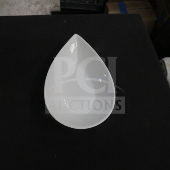 NEW iti 8 Inch Teardrop Bowl, model FAW-88. Pristine white finish, unused condition, elegant modern design.