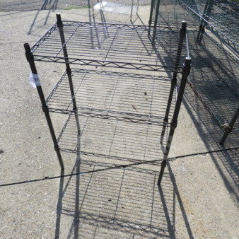Black Metro shelf unit with three wire shelves, 23.5x13.5x31 inches, mint condition. Ideal for storage and organization.