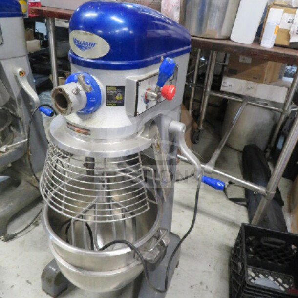 Vollrath 30 Quart Planetary Mixer, Model MIX1030, with stainless steel bowl, guard, and paddle. 120V. Excellent condition.