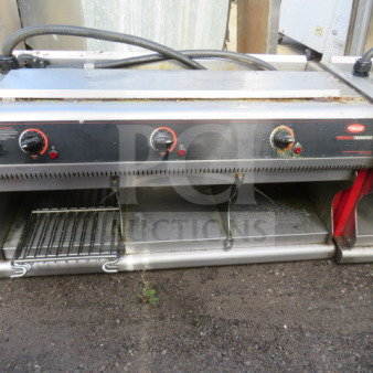 Hatco Thermo Finisher, Model TFWM36-6900, 208 Volt, 1 Phase, 36x18x17.5 inches, used condition, control dials visible.