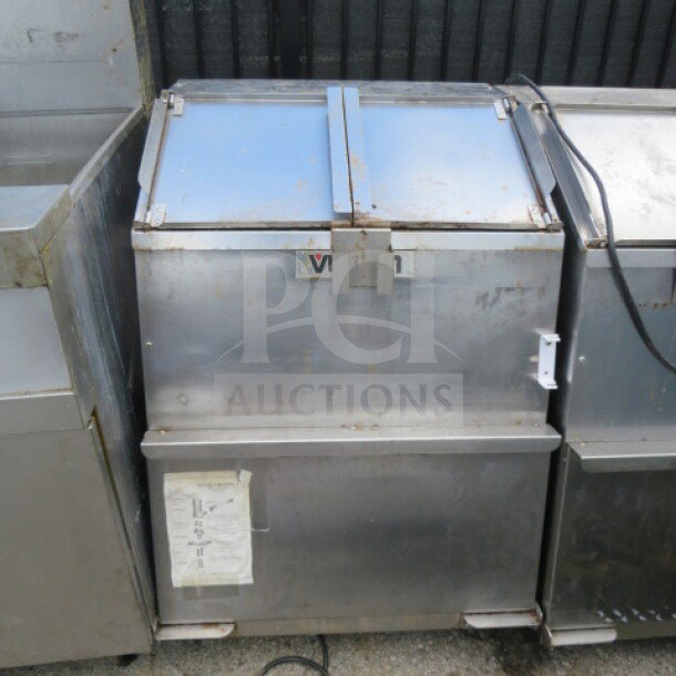 One WORKING 46 Gallon Vulcan Chip Warmer, Model VCW46, 120 Volt, 26x31x37 inches, visible wear, includes manual.