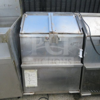 One WORKING 46 Gallon Vulcan Chip Warmer, Model VCW46, 120 Volt, 26x31x37 inches, visible wear, includes manual.