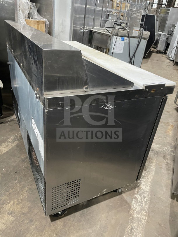 Berg Stainless Steel 60" 2-Door Prep Table, Model BERGS60, poly-coated rack, solid condition, commercial use.