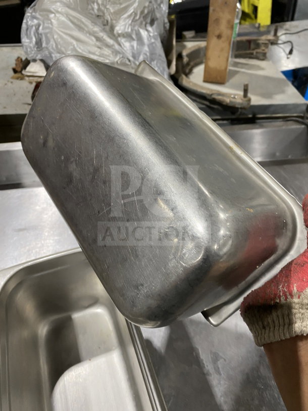 Winco stainless steel third-size 6" deep anti-jamming steamtable pan, model SPJL-306, used condition.