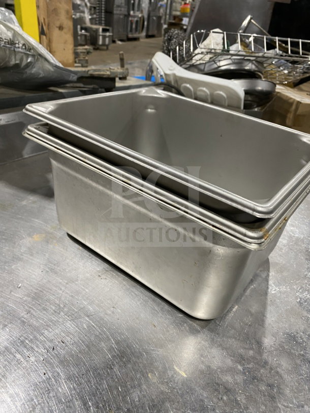 Vollrath Model 30262 stainless steel half-size steam pan, stackable, commercial grade, used condition.