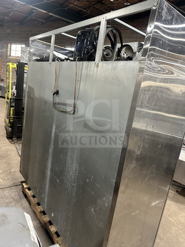 Turbo Air M3 Series 3-Door Reach-In Freezer, Model M3F723, stainless steel, with poly-coated wired rack, 115/208/230V, used.