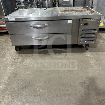 Beverage Air WTRCS60-1 stainless steel 2-drawer fridge chef base on casters. Electric, 115V, used, working condition.