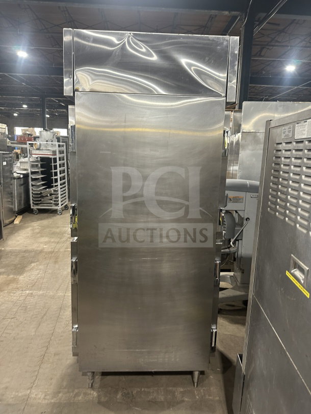 Cleveland DL1WE-HD stainless steel 2-door heated holding cabinet, Energy Star certified, on legs, excellent condition, 115V.