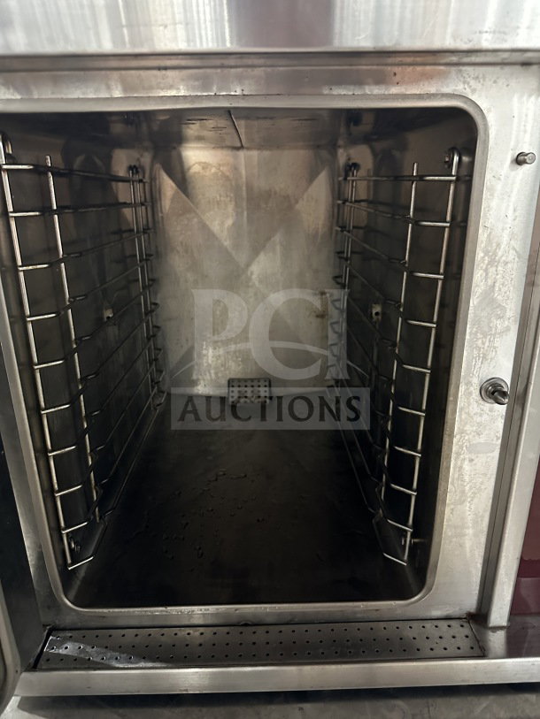Crown Commercial Stainless Steel Countertop Electric Convection Steamer, Model SX-5, interior view, used condition.