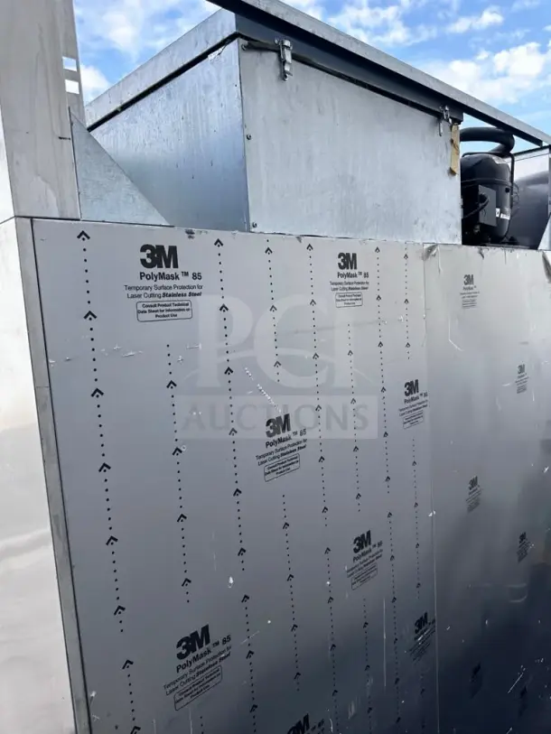 Victory FISA-2D-S1 68" roll-in freezer, stainless steel, two sections, excellent condition, 3M protective film visible.