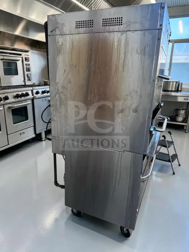 Southbend P32A-171 gas broiler with warming and convection oven, stainless steel, clean condition, tested, natural gas.