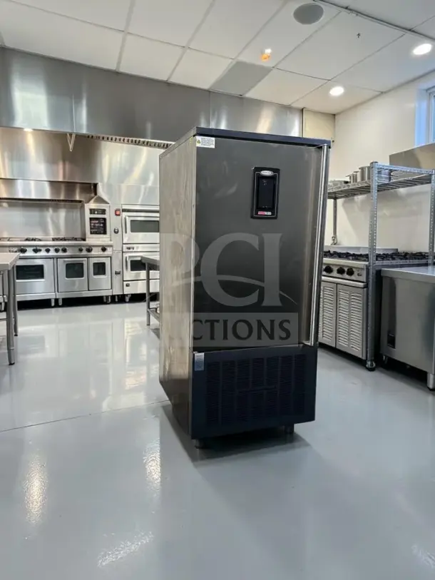 American Panel AP12BCF110-3 commercial blast chiller, stainless steel, 24 pan capacity, excellent condition, UL & NSF certified.